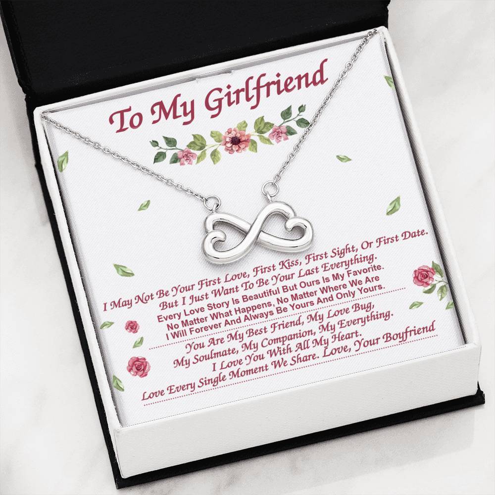 *Gf072* Gift For Girlfriend - Heart-Shaped Infinity Symbol Necklace