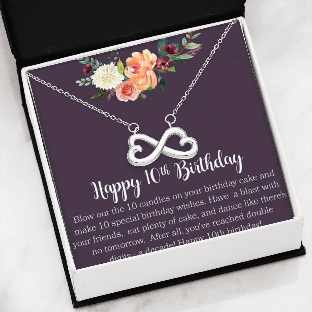 10Th Birthday Gift Meaningful Wishes Infinity Hearts Necklace