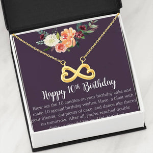 10Th Birthday Gift Meaningful Wishes Infinity Hearts Necklace