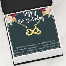 Load image into Gallery viewer, 35Th Birthday Gift Best Wishes Message Infinity Hearts Necklace

