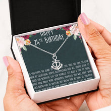 Load image into Gallery viewer, 24Th Birthday Gift Best Wishes Anchor Necklace
