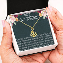 Load image into Gallery viewer, 24Th Birthday Gift Best Wishes Anchor Necklace
