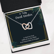 Load image into Gallery viewer, A Truly Great Mentor 2 Interlocking Hearts Necklace
