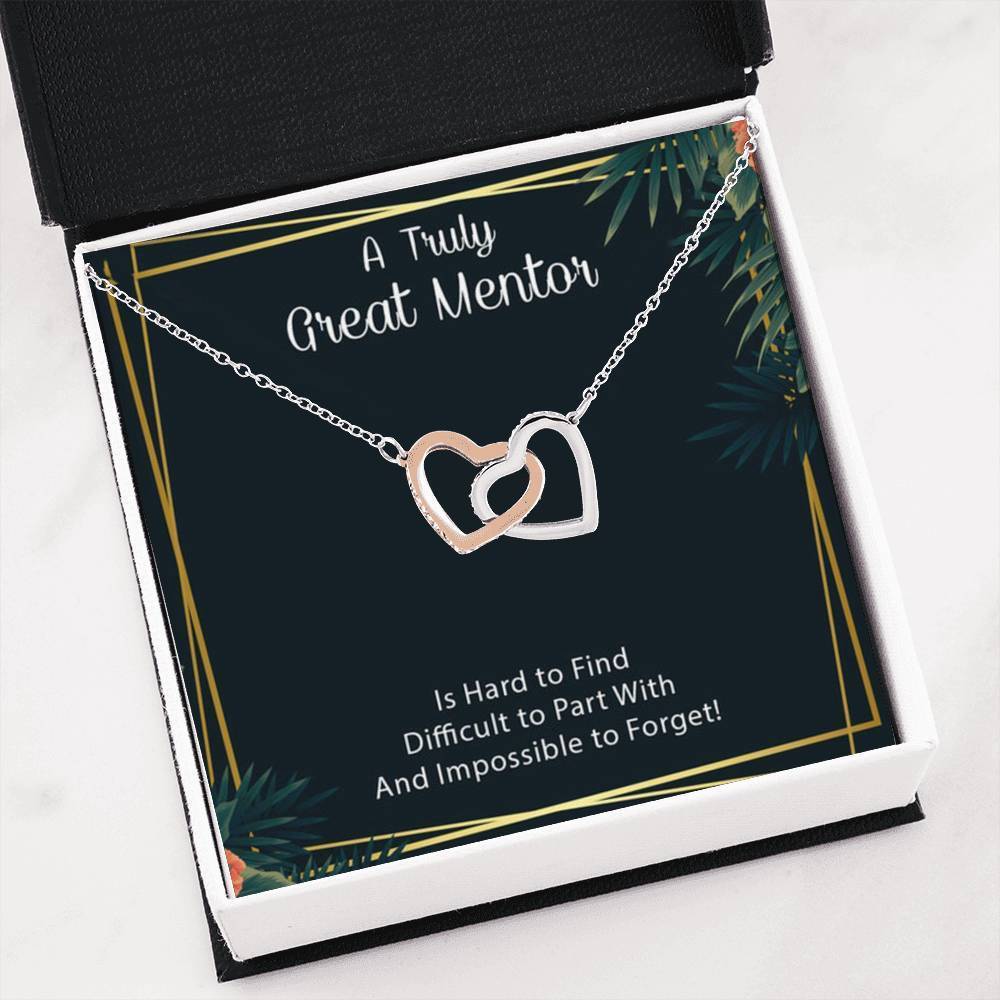 A Truly Great Mentor 2 Interlocking Hearts Necklace