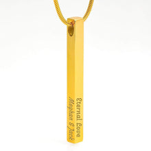 Load image into Gallery viewer, ShineOn Fulfillment Jewelry Gold Engraved 4 Sided Stick Necklace 4 Sided Stick Necklace
