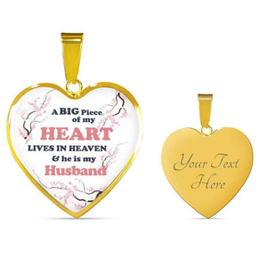 ShineOn Fulfillment Jewelry Luxury Necklace (Gold) / Yes A Big Piece Of My Heart Lives In Heaven Necklace