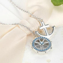 Load image into Gallery viewer, 925 Sterling Silver Rudder and Anchor Necklace - Capt. Jack
