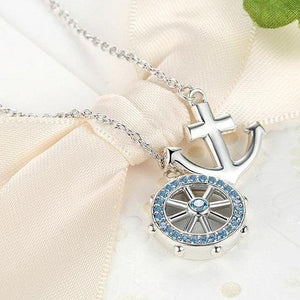 925 Sterling Silver Rudder and Anchor Necklace - Capt. Jack