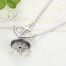 Load image into Gallery viewer, 925 Sterling Silver Rudder and Anchor Necklace - Capt. Jack
