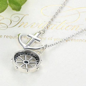 925 Sterling Silver Rudder and Anchor Necklace - Capt. Jack