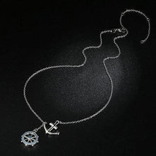Load image into Gallery viewer, 925 Sterling Silver Rudder and Anchor Necklace - Capt. Jack
